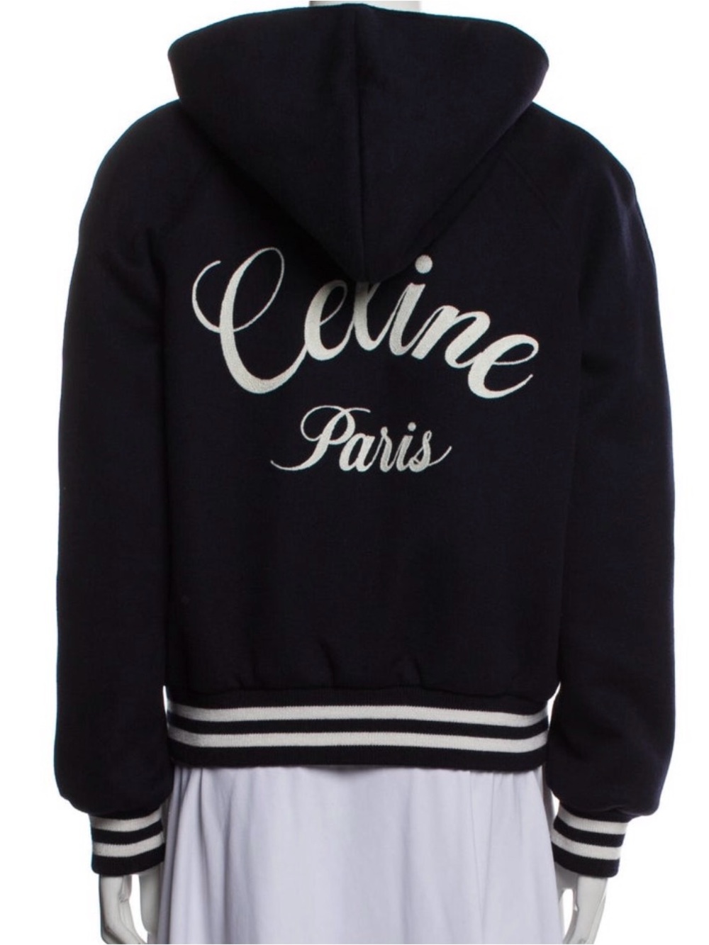 Celine Paris Cashmere Navy Hooded Jacket